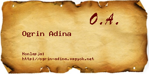 Ogrin Adina névjegykártya